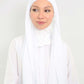 Hijab - Instant Chiffon with full coverage underscarf - White