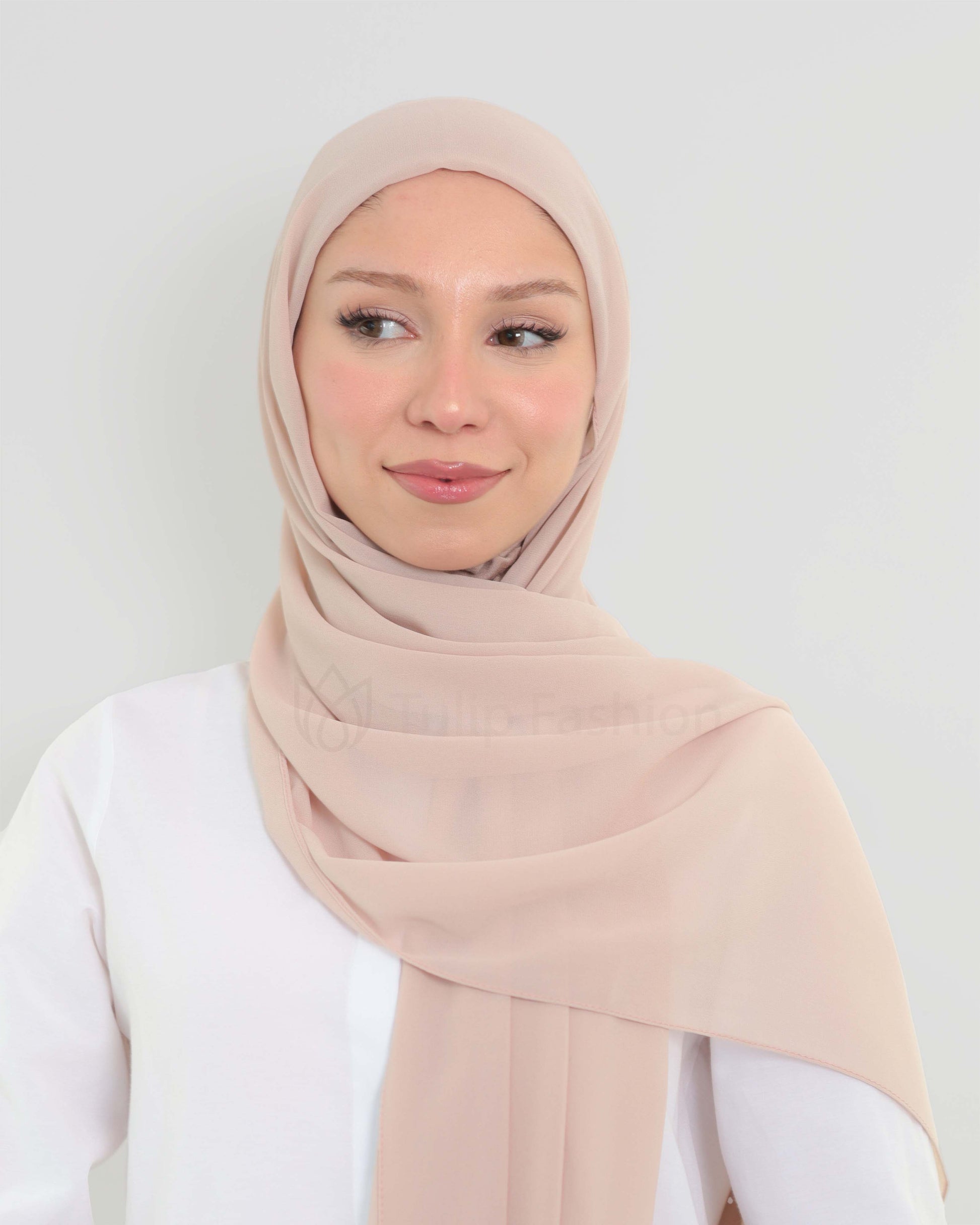 Hijab - Instant Chiffon with full coverage underscarf - Light Mauve