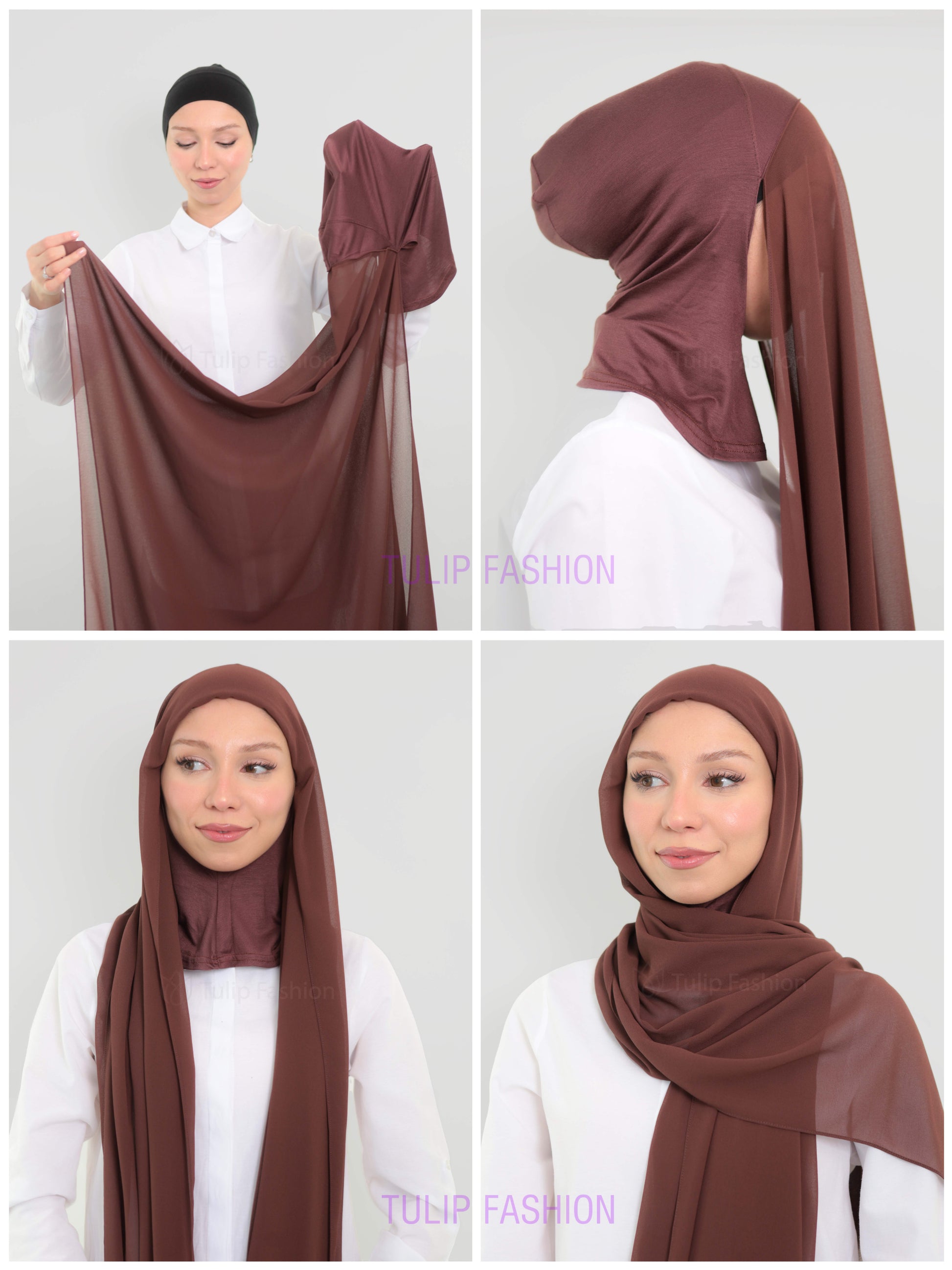 Hijab - Instant Chiffon with full coverage underscarf