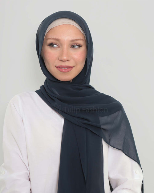 Hijab - The Daily Chiffon - Midnight Blue