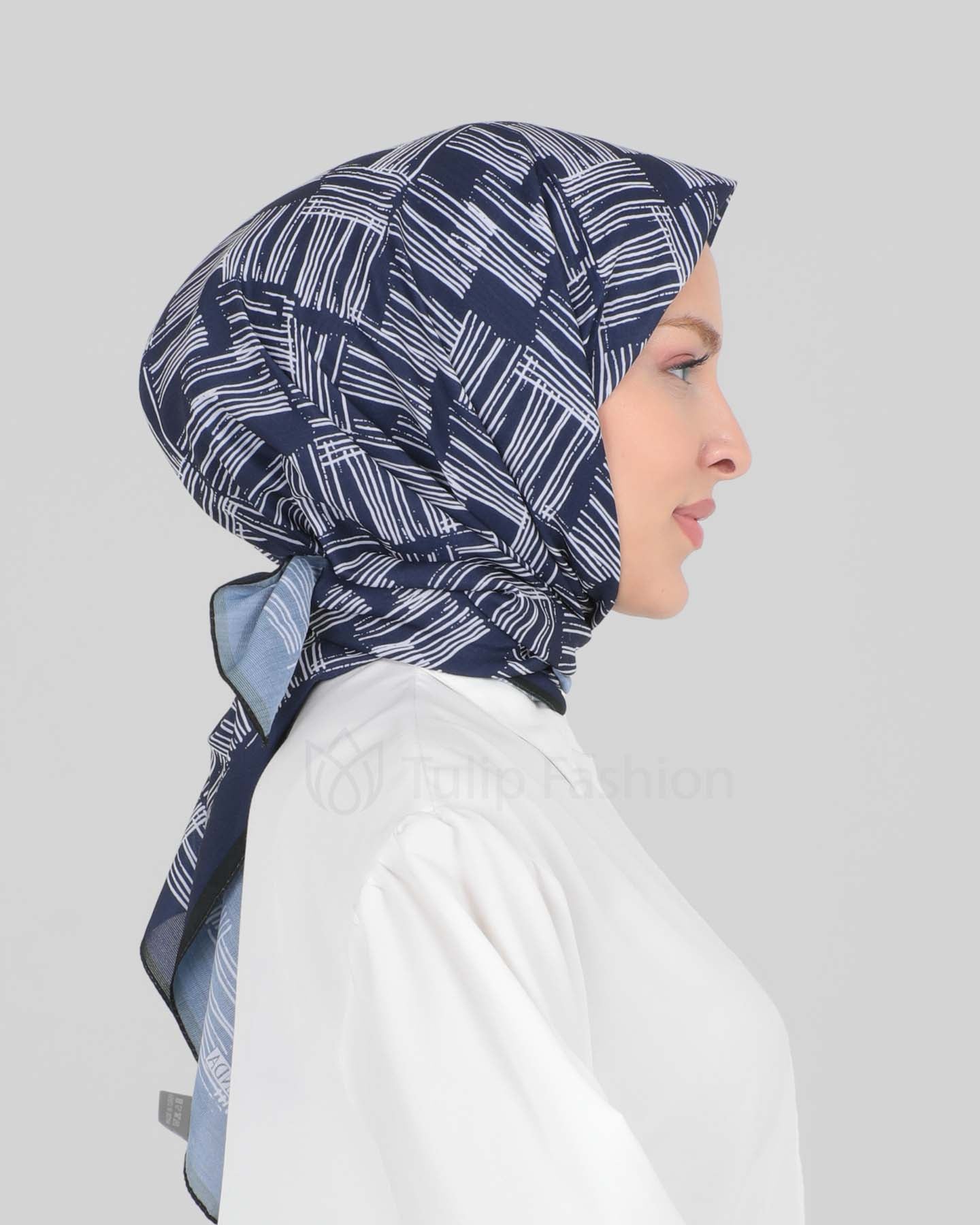 Hijab - Square Graphic- Midnight Blue