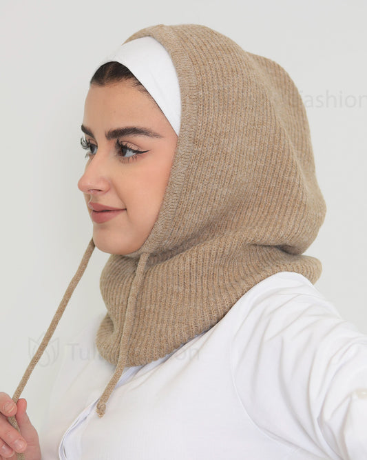 Al Amira Hat with tie - Nude Beige