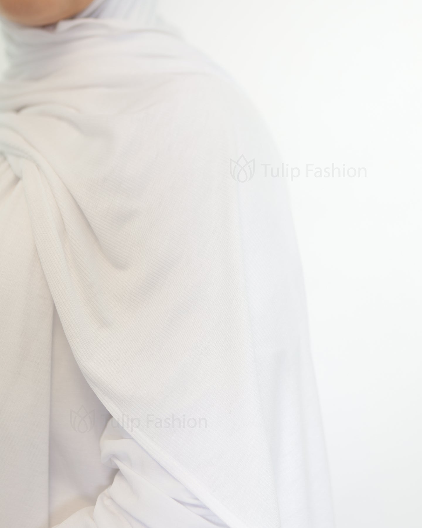 Hijab - Bamboo Ribbed Jersey - White