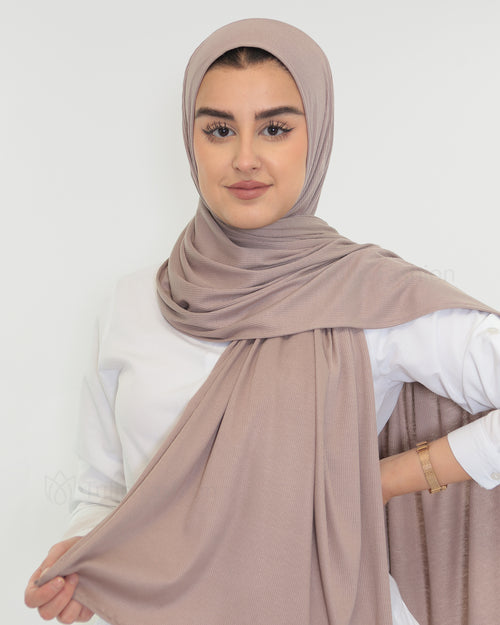 Hijab - Bamboo Ribbed Jersey - Old Mauve