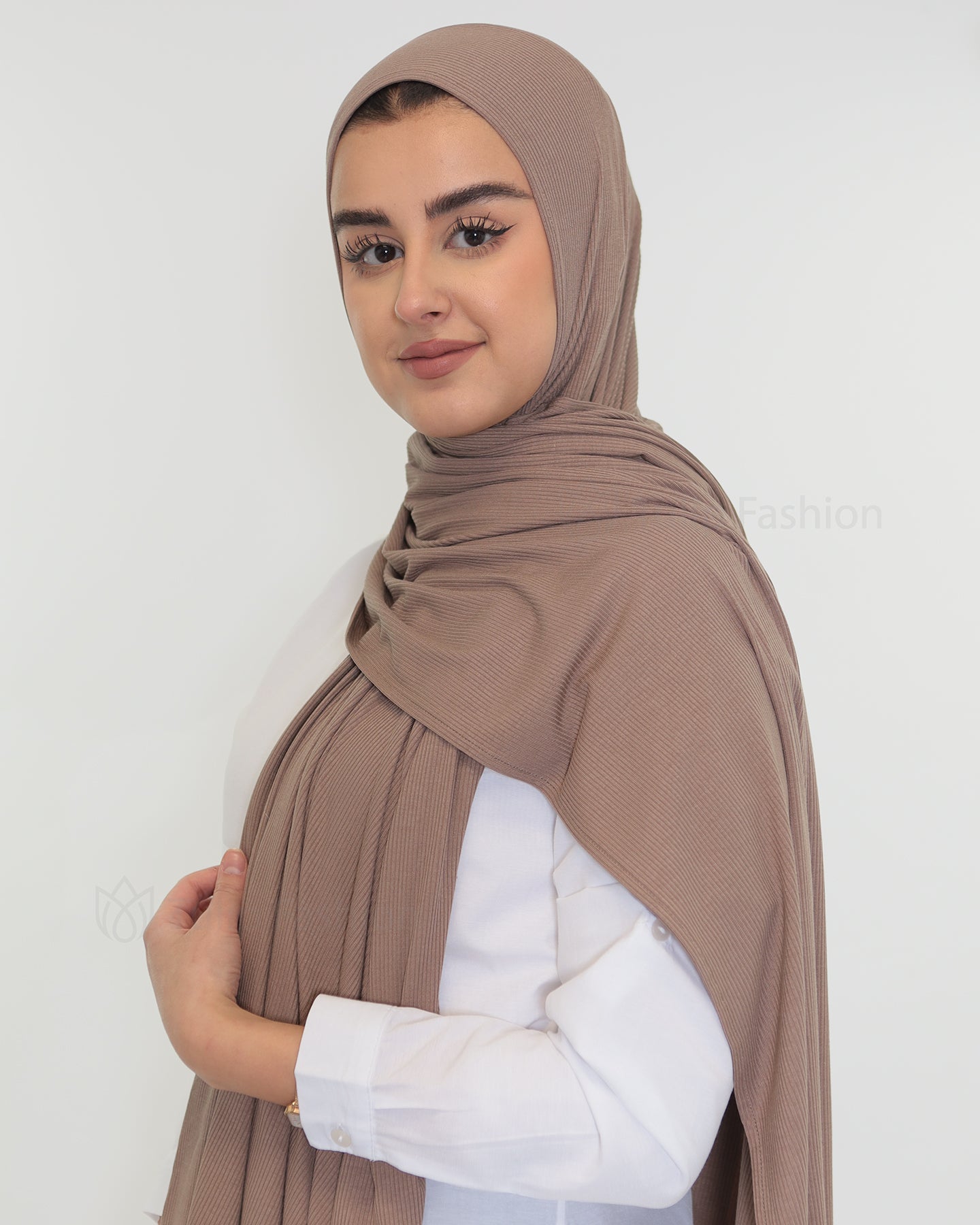 Hijab - Bamboo Ribbed Jersey - Brown