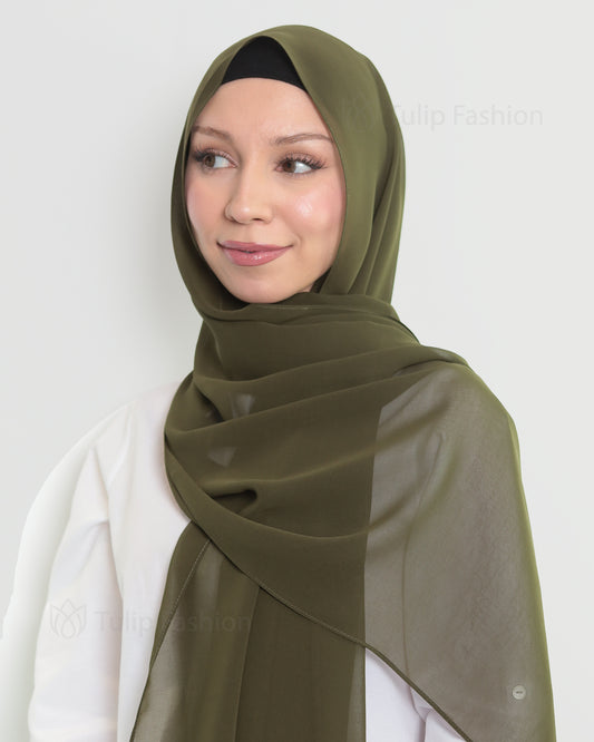 Hijab - The Daily Chiffon - Khaki Green