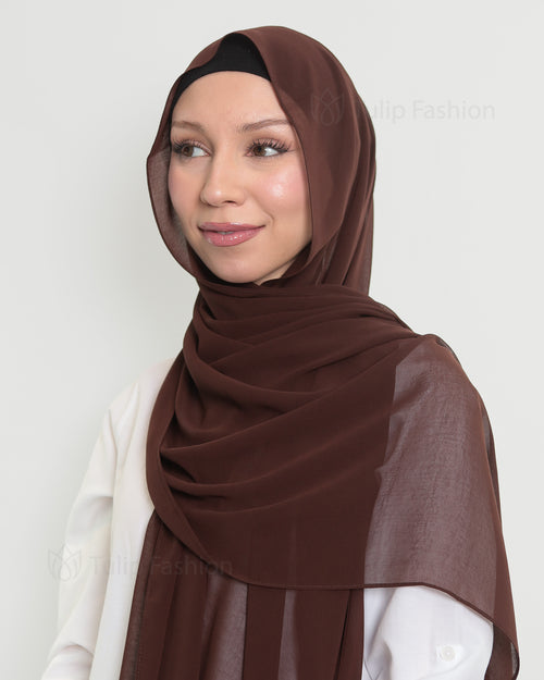 Hijab - The Daily Chiffon - Dark Brown