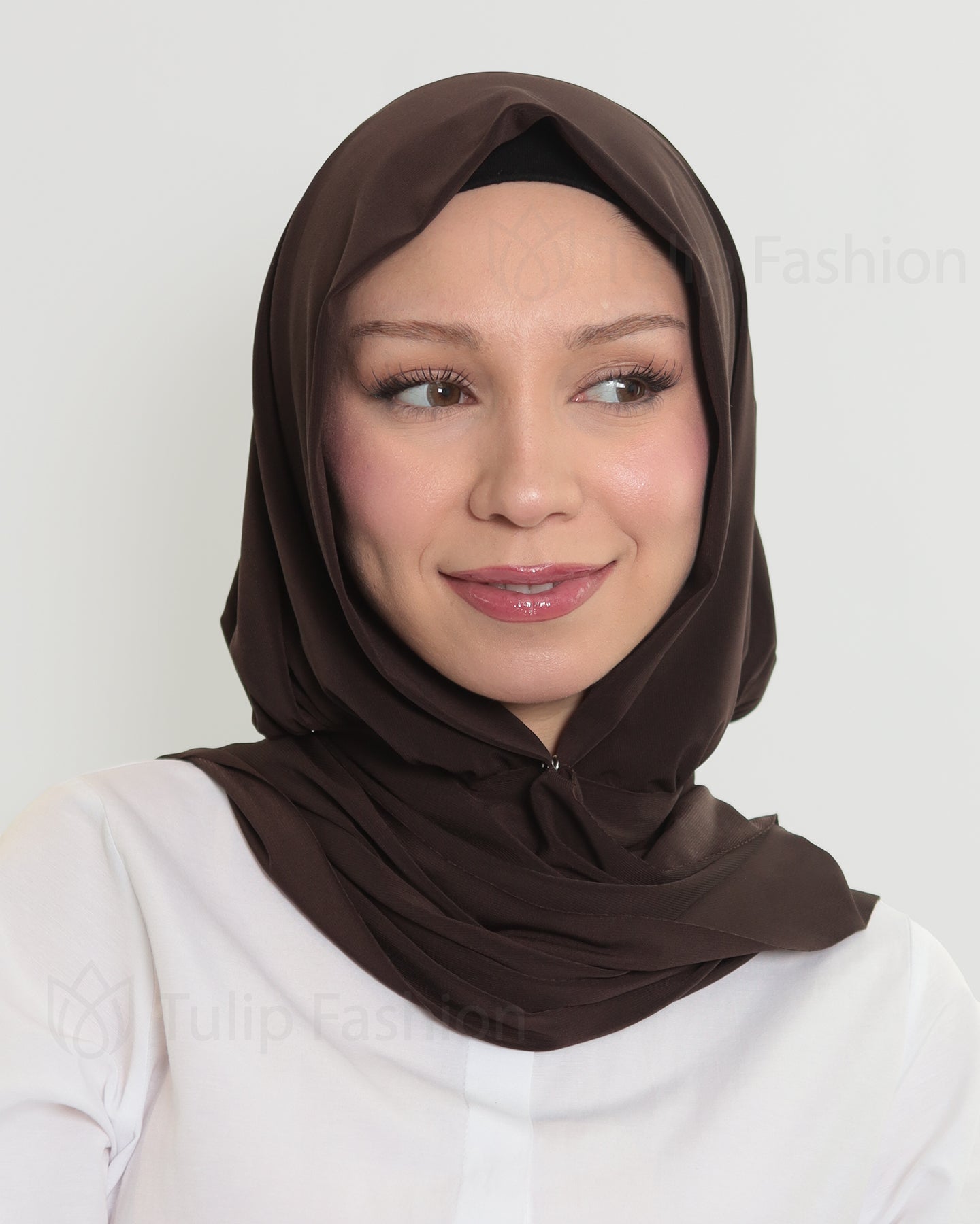 Hijab - Instant Lycra - Dark Brown