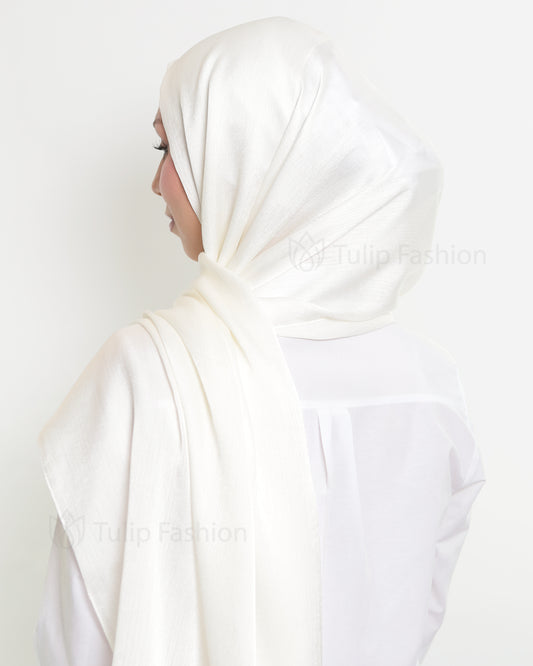 Hijab - Metallic Satin - Off-White