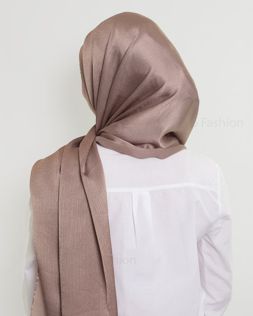 Hijab - Metallic Satin - Hazel Brown