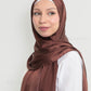 Hijab - Metallic Satin - Dark Brown