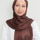 Hijab - Metallic Satin - Dark Brown