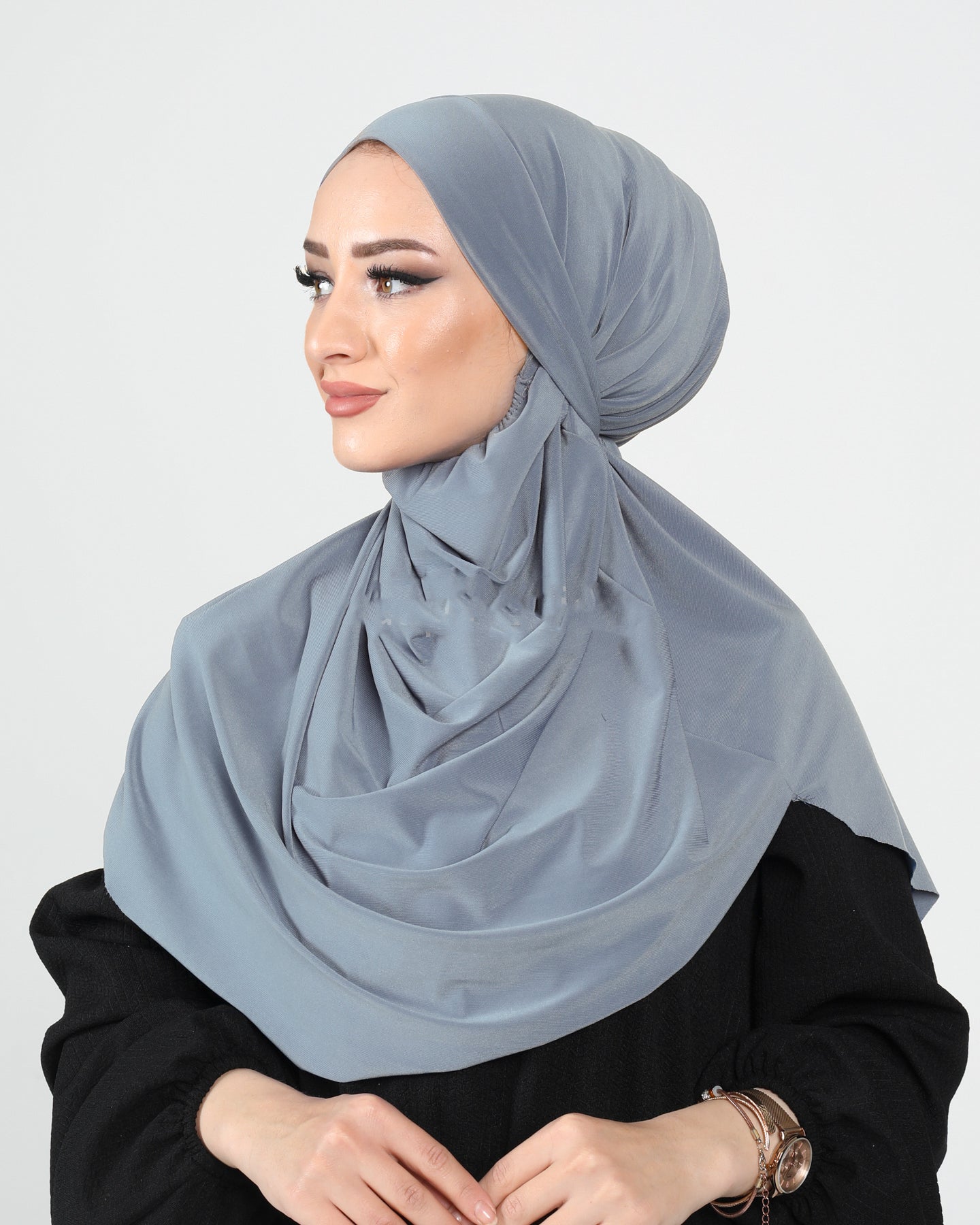 Hijab - Instant lycra with band - Gray