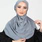Hijab - Instant lycra with band - Gray