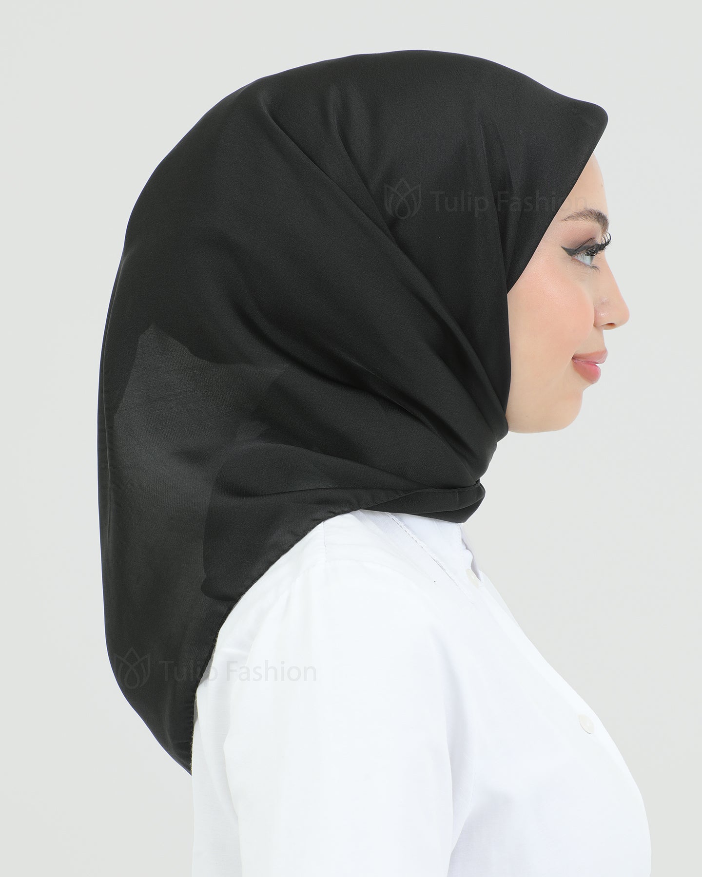 Hijab - Square Satin 95 cm - Black