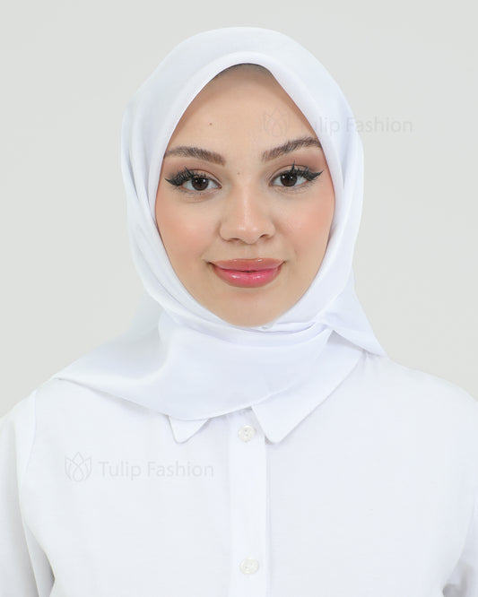 Hijab - Square Satin 95 cm - White
