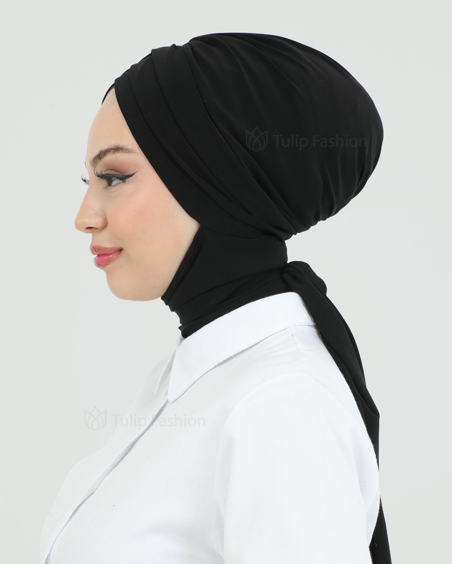 Turban with shawl - Tulia - Black
