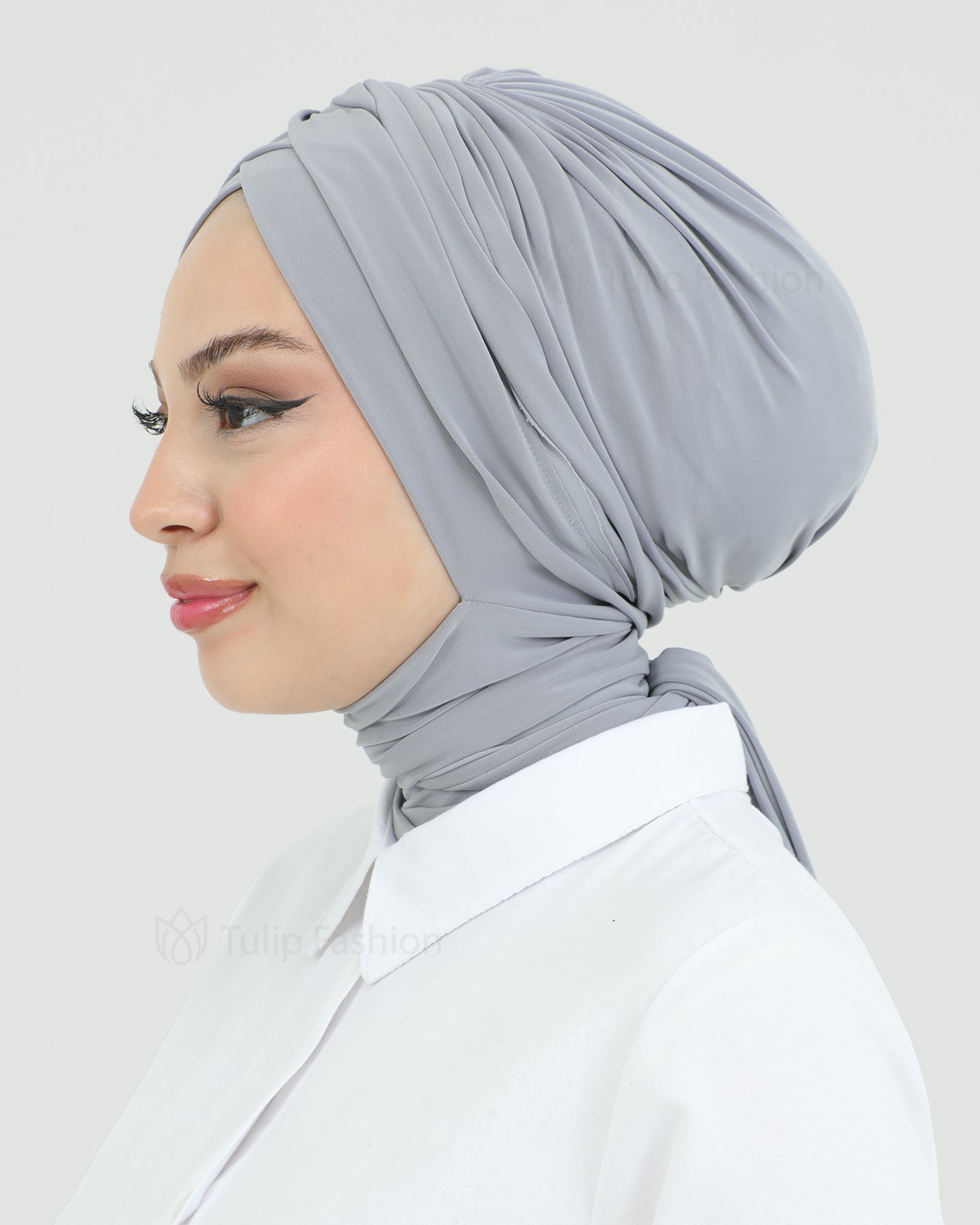 Turban with shawl - Tulia - Gray