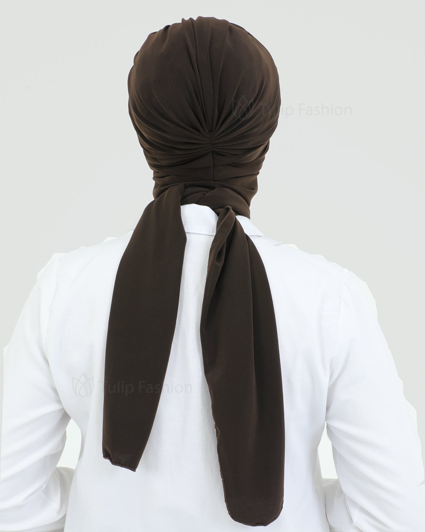 Turban with shawl - Tulia - Dark Brown