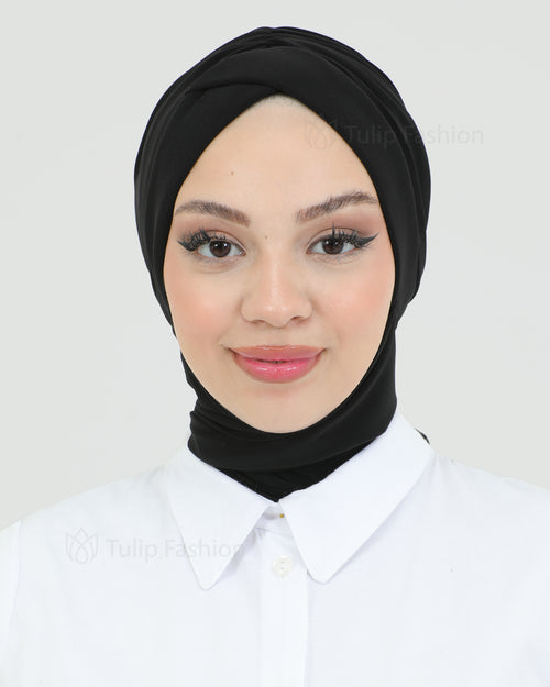 Turban with shawl - Tulin - Black