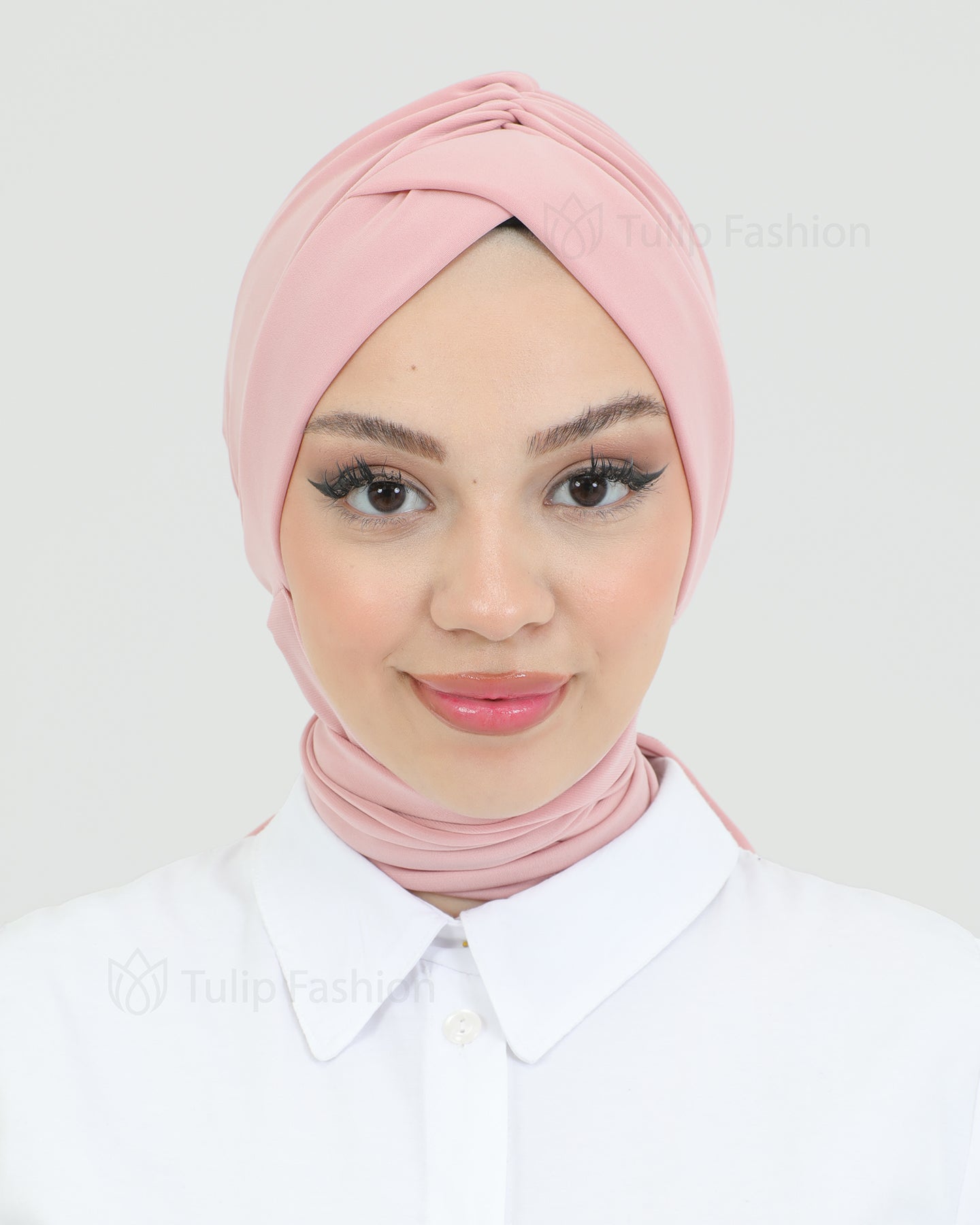Turban with shawl - Tulin - Light Pink