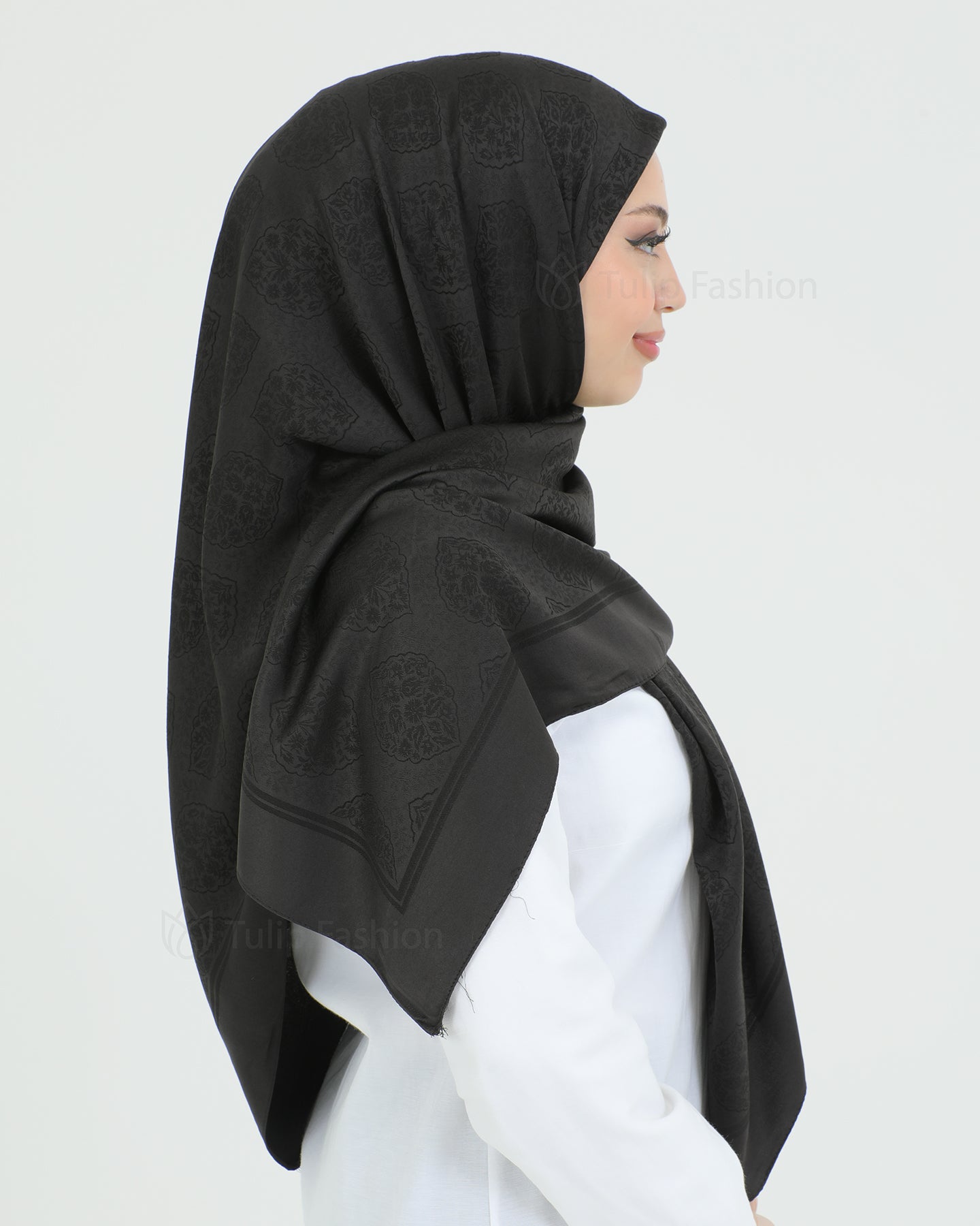 Hijab - Square Viskon 120 cm - Black