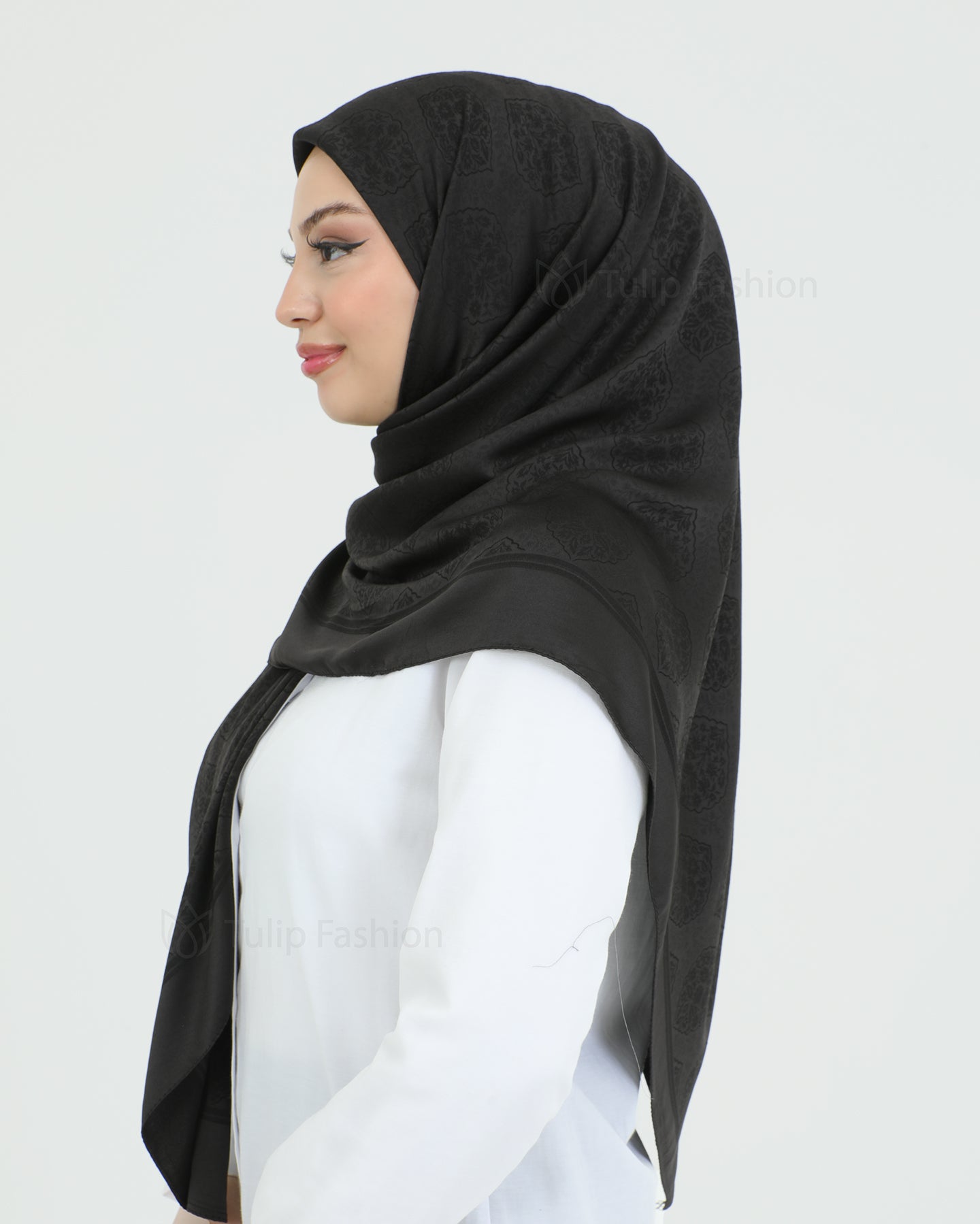 Hijab - Square Viskon 120 cm - Black