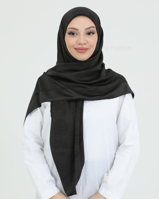 Hijab - Square Viskon 120 cm - Black