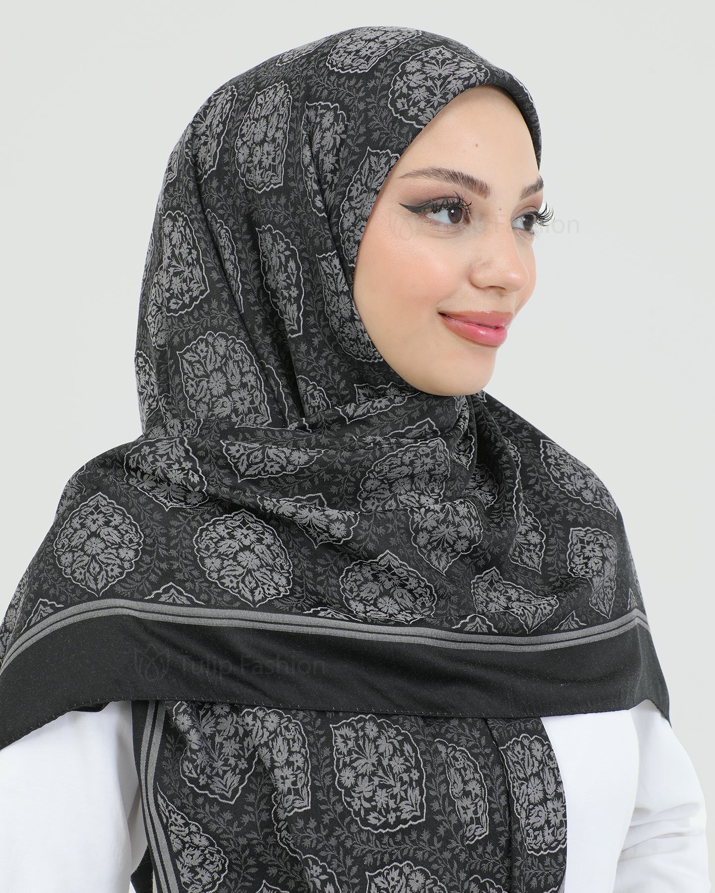 Hijab - Square Viskon 120 cm - Dark Gray