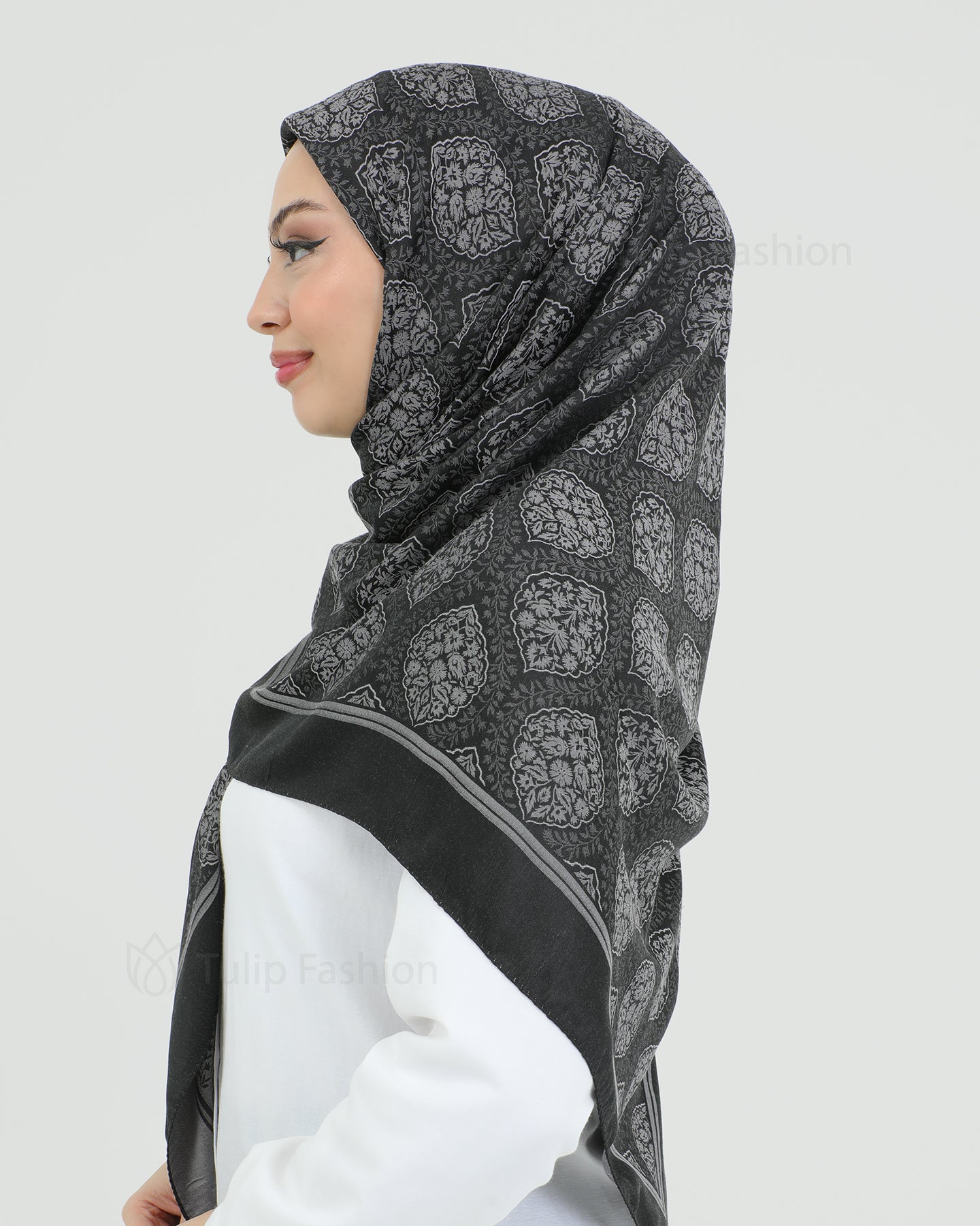 Hijab - Square Viskon 120 cm - Dark Gray