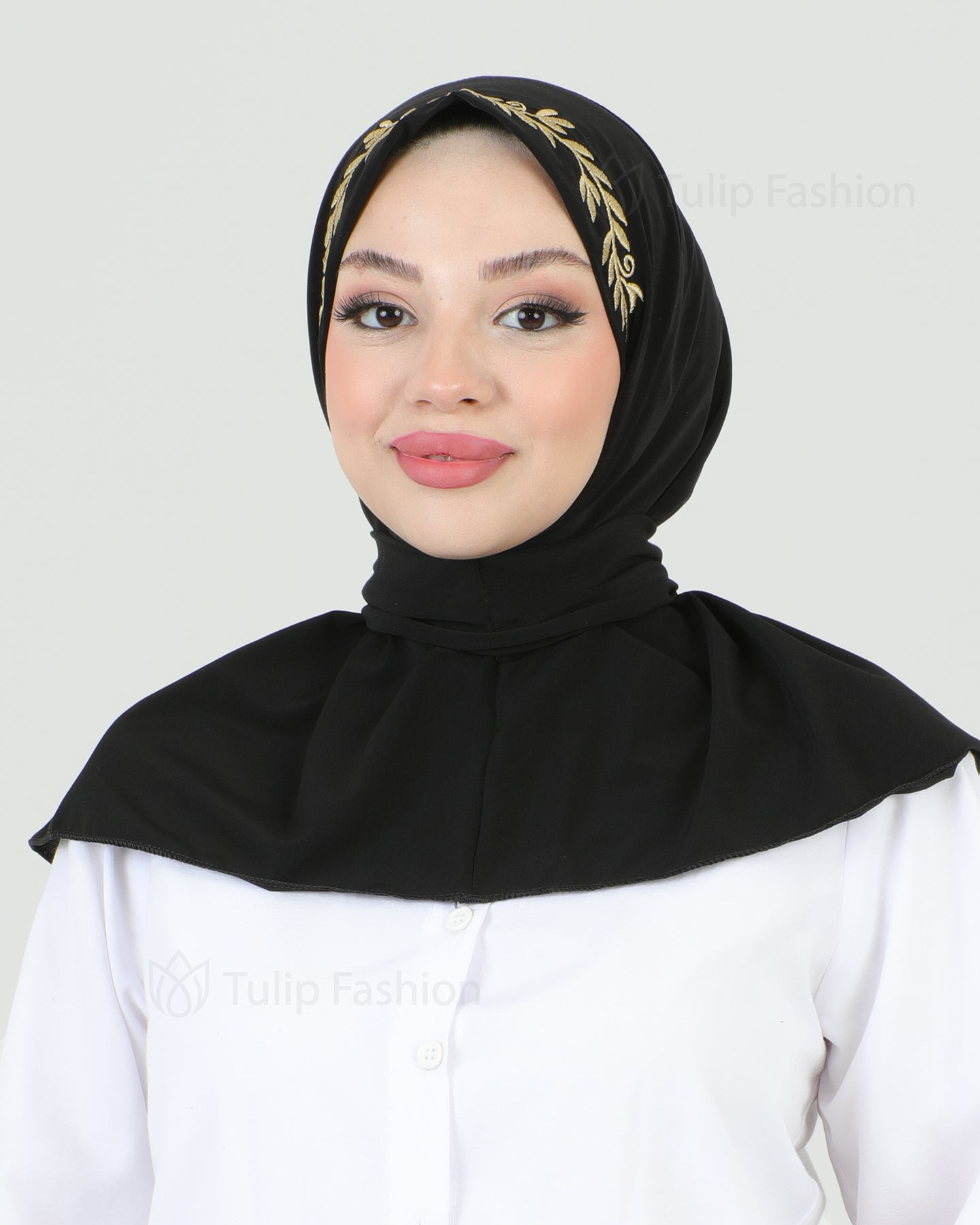 Hijab - Instant Lycra Leaf - Black