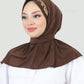 Hijab - Instant Lycra Leaf - Dark Brown