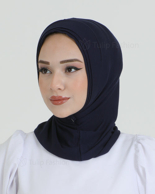 Hijab - Jersey Stripes One Piece - Midnight Blue