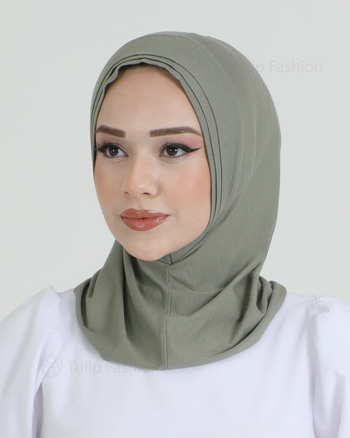 Hijab - Jersey Stripes One Piece - Pistachio Green