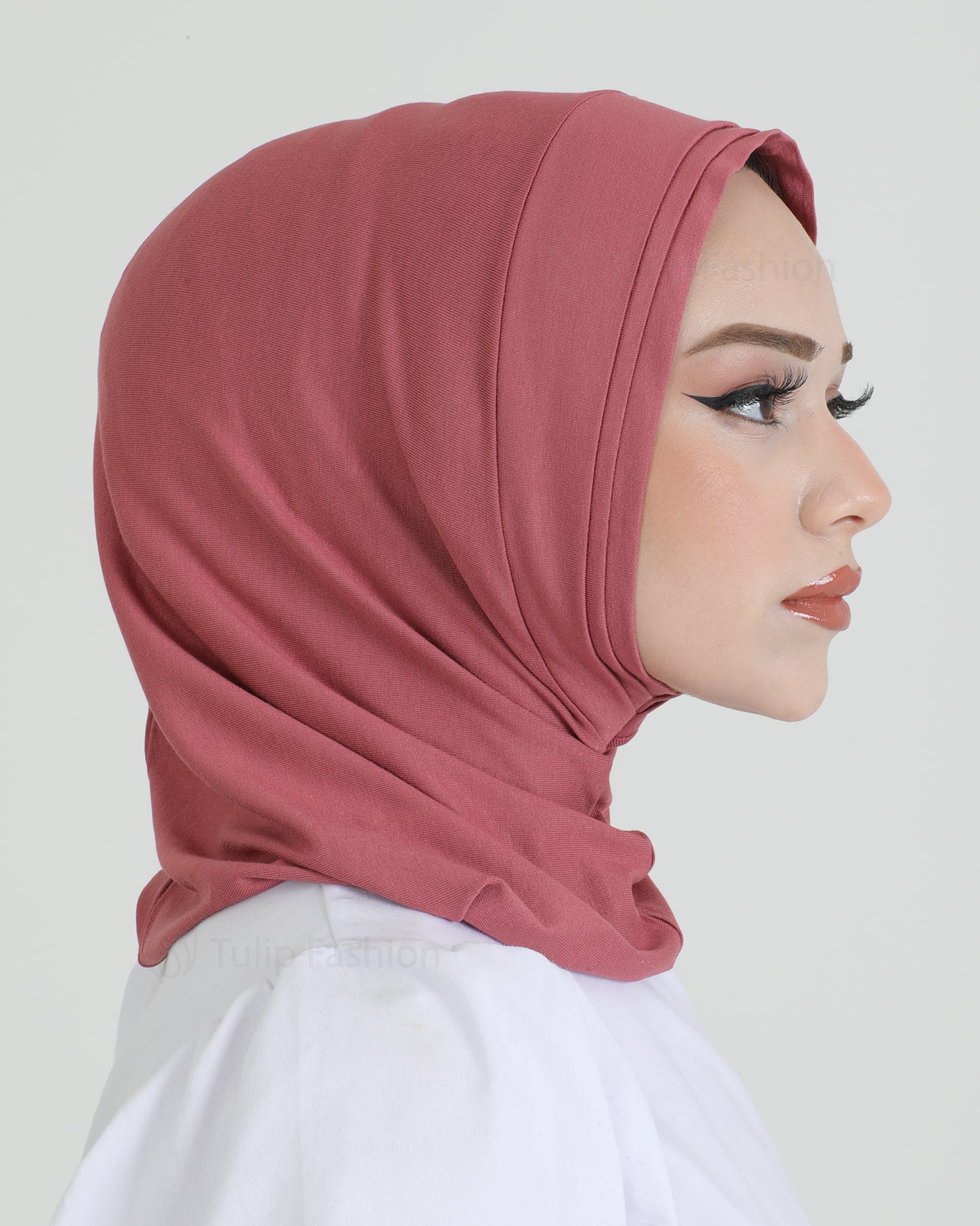 Hijab - Jersey Stripes One Piece - Pink