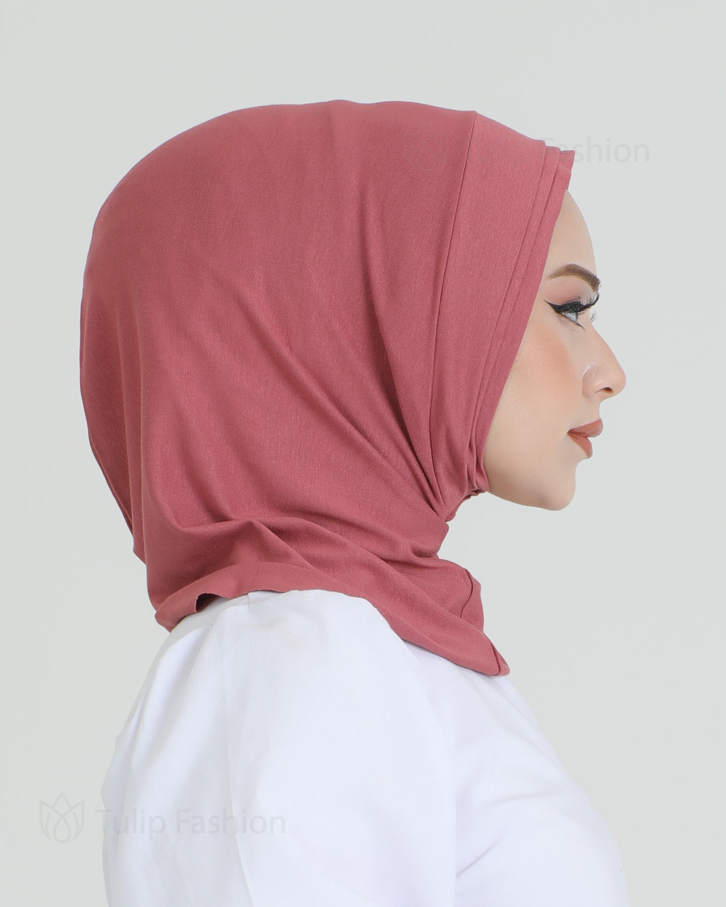 Hijab - Jersey Stripes One Piece - Pink