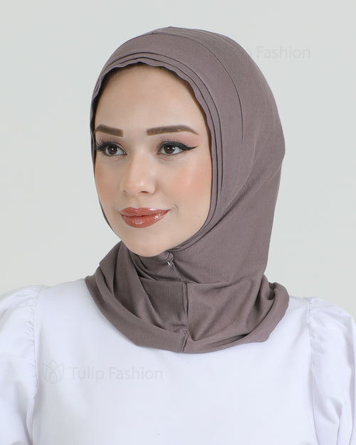 Hijab - Jersey Stripes One Piece - Old Mauve