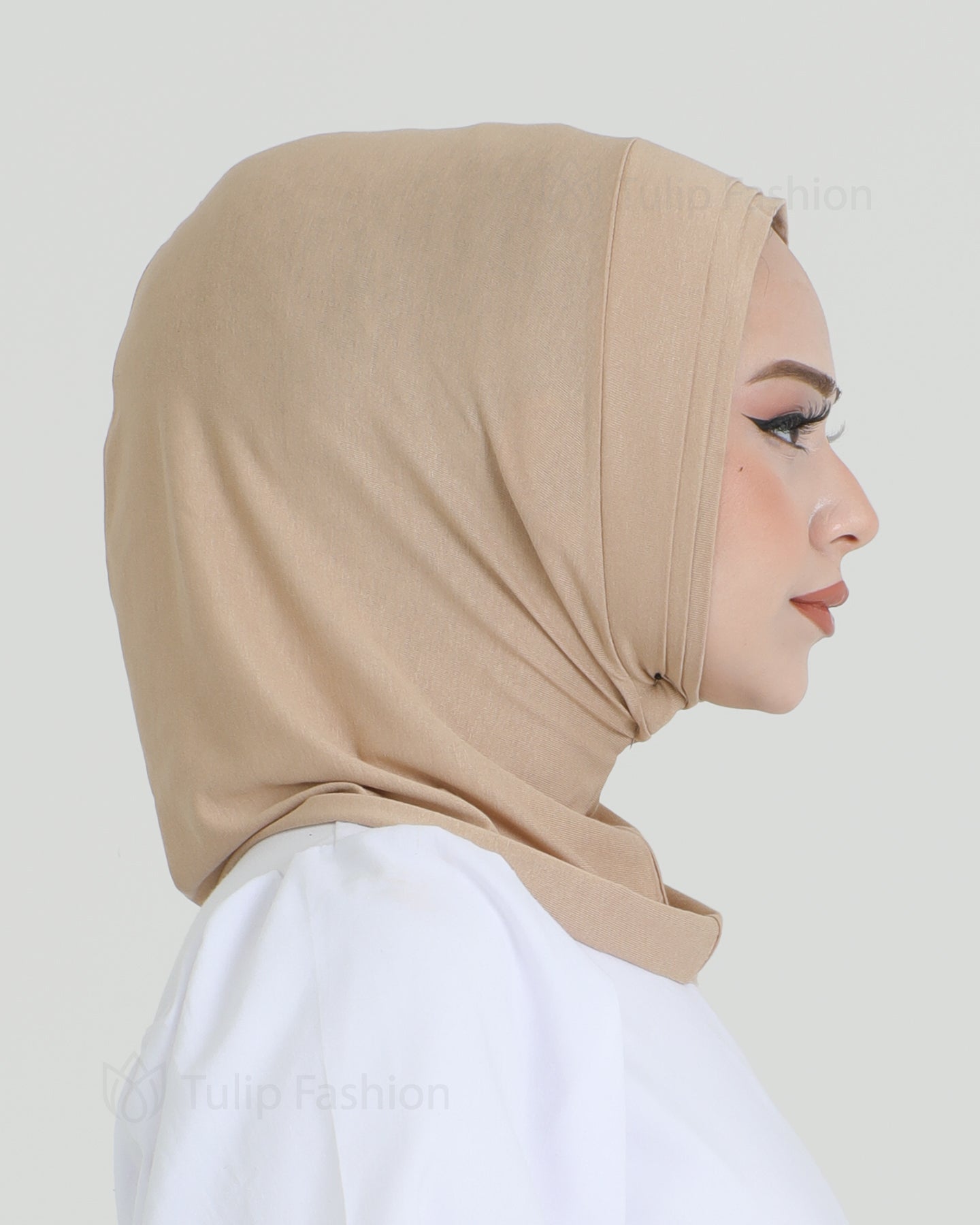 Hijab - Jersey Stripes One Piece - Beige