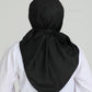 Hijab - Square Satin Leaf - Black
