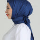 Hijab - Square Satin Leaf - Blue