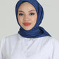 Hijab - Square Satin Leaf - Blue