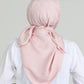 Hijab - Square Satin Leaf - Light Pink