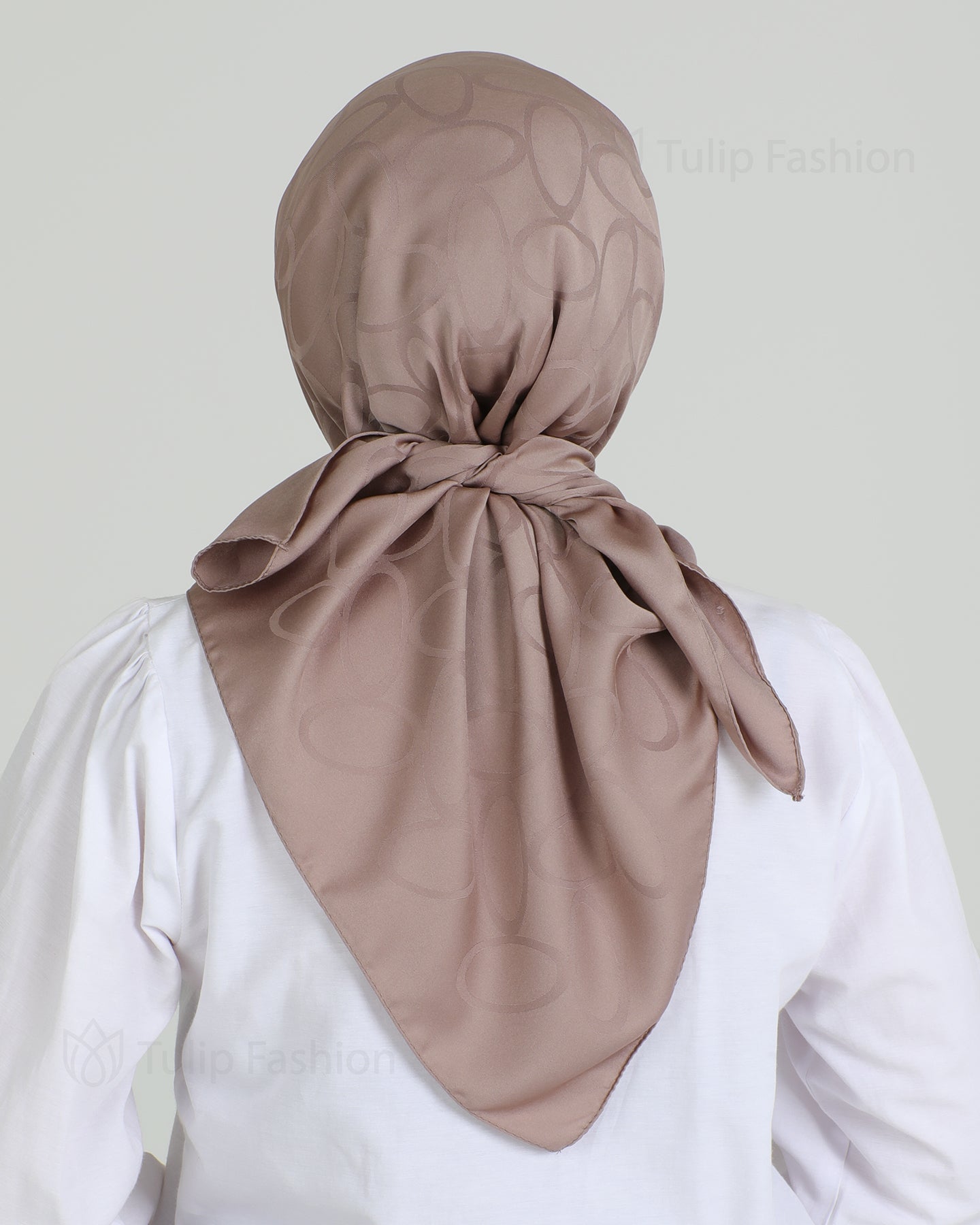 Hijab - Square Satin Leaf - Brown