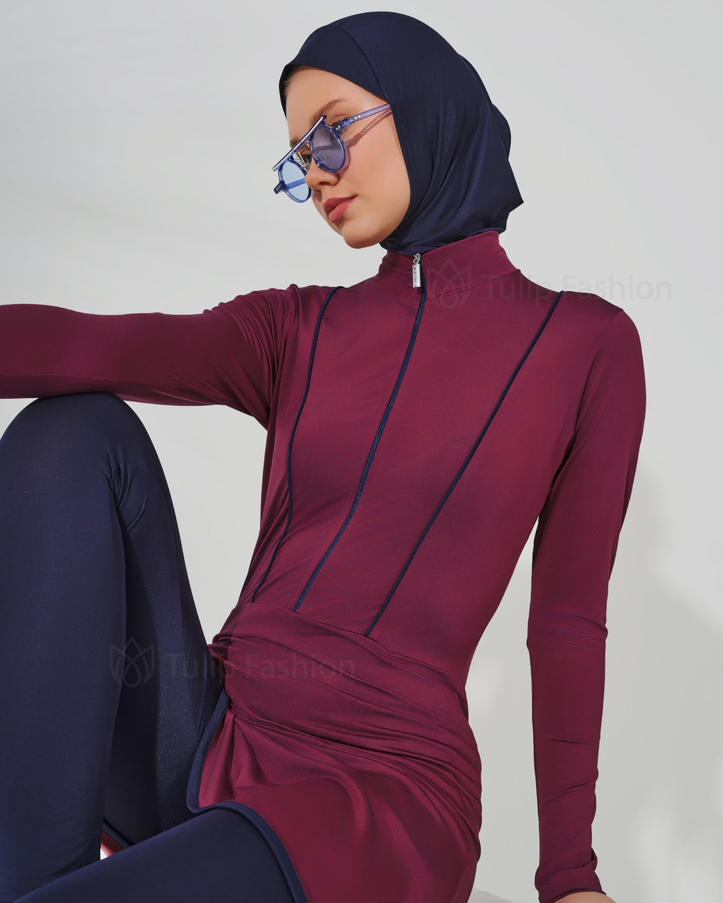 Muslim Swimsuit with hijab - Maroon