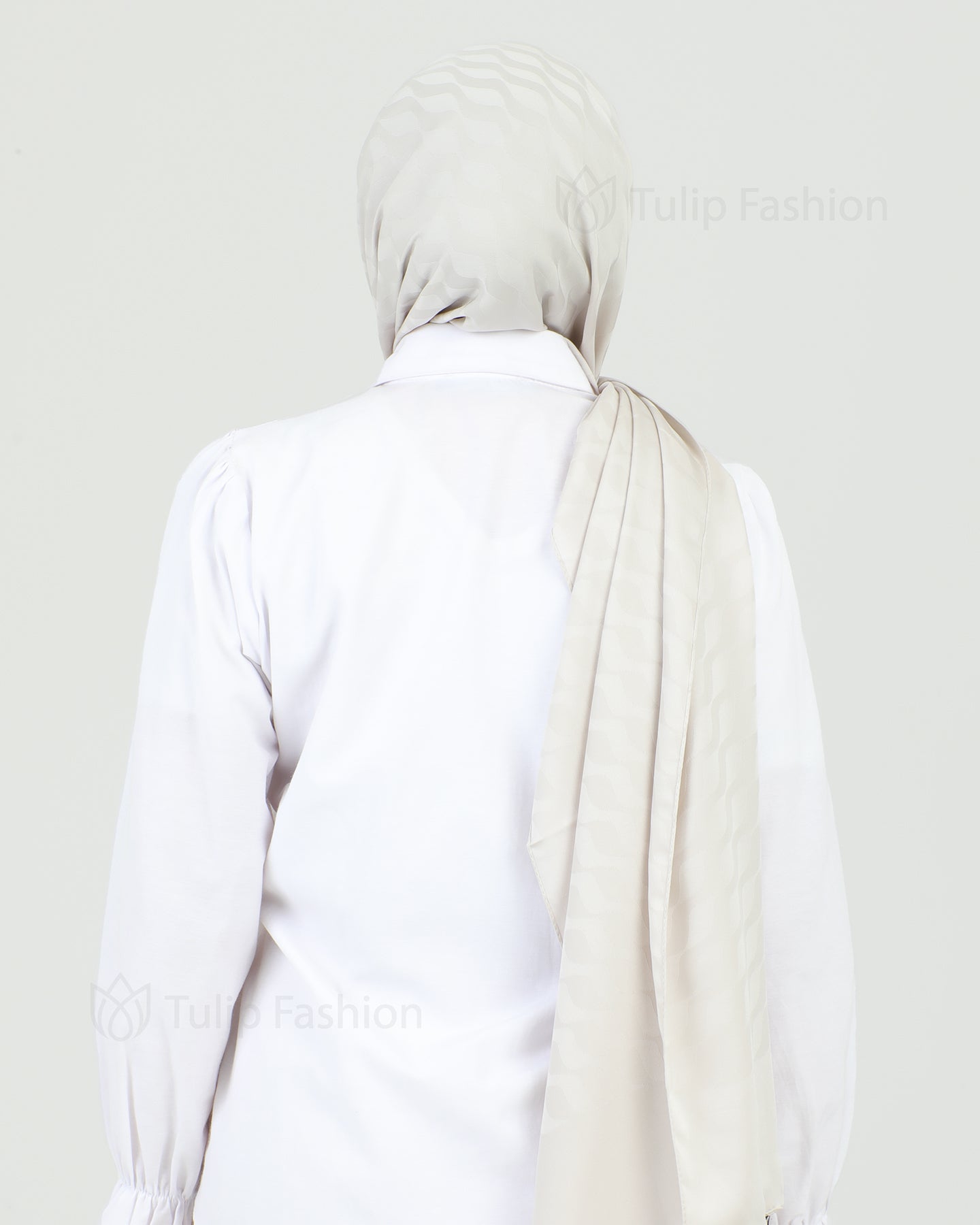 Hijab - Satin Waves - Pearl White