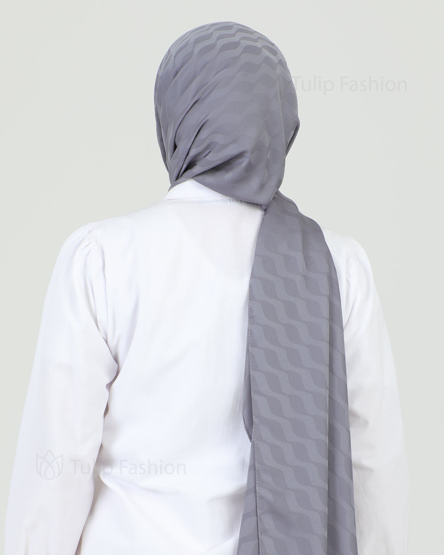 Hijab - Satin Waves - Gray