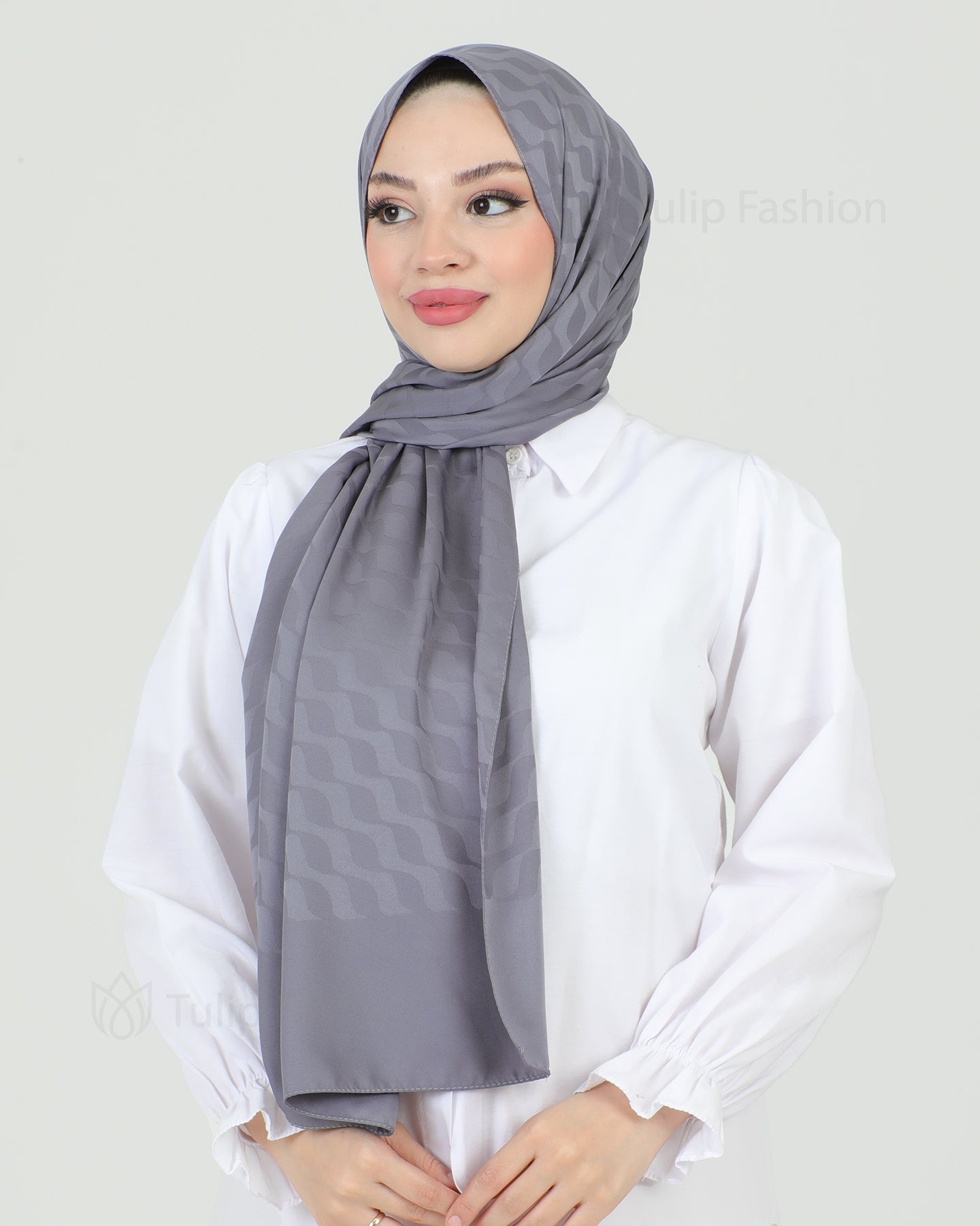 Hijab - Satin Waves - Gray