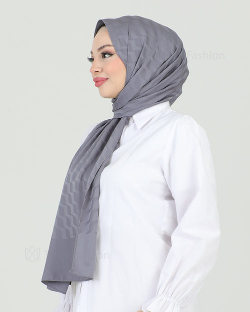 Hijab -  Satin Waves - Gray