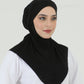 Hijab - Instant Jersey with band - Black