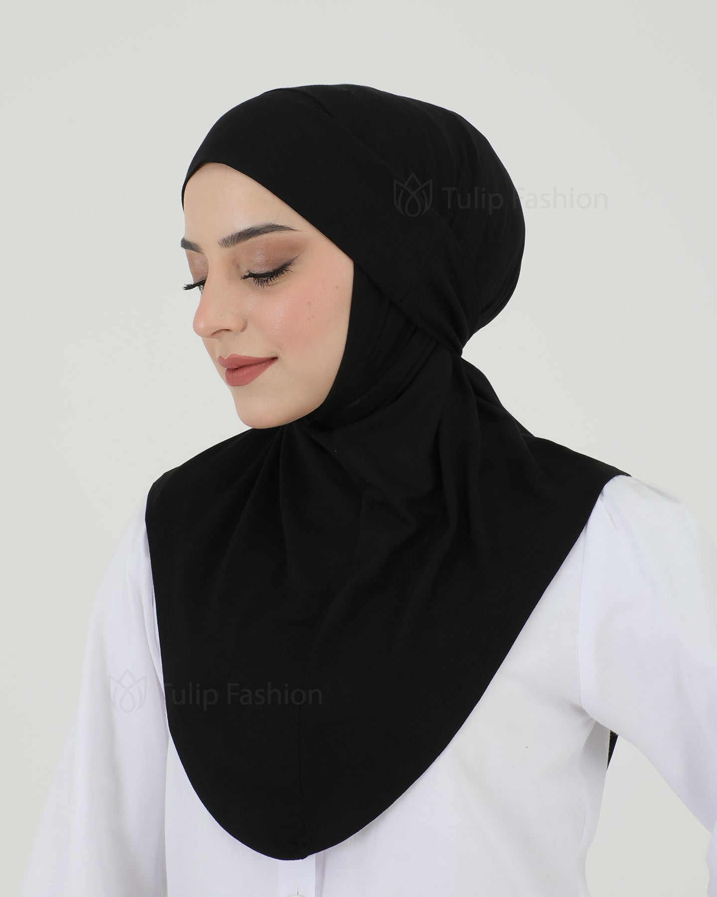 Hijab - Instant Jersey with band - Black